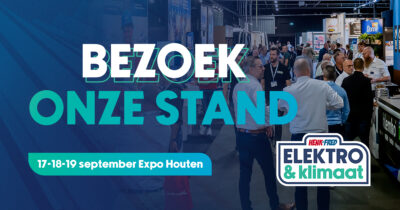 Banner bezoek onze stand op de Elektro en klimaat beurs