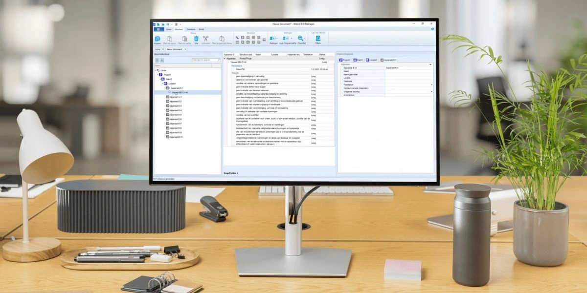Metrel MESM op een computerscherm